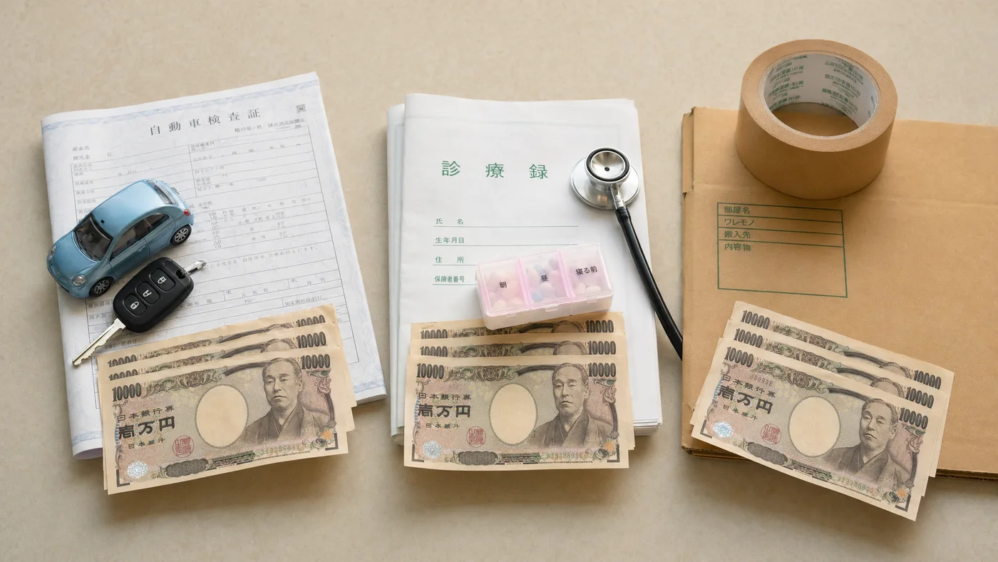 車頭金・医療費・引越し費用を象徴する3つのシーン