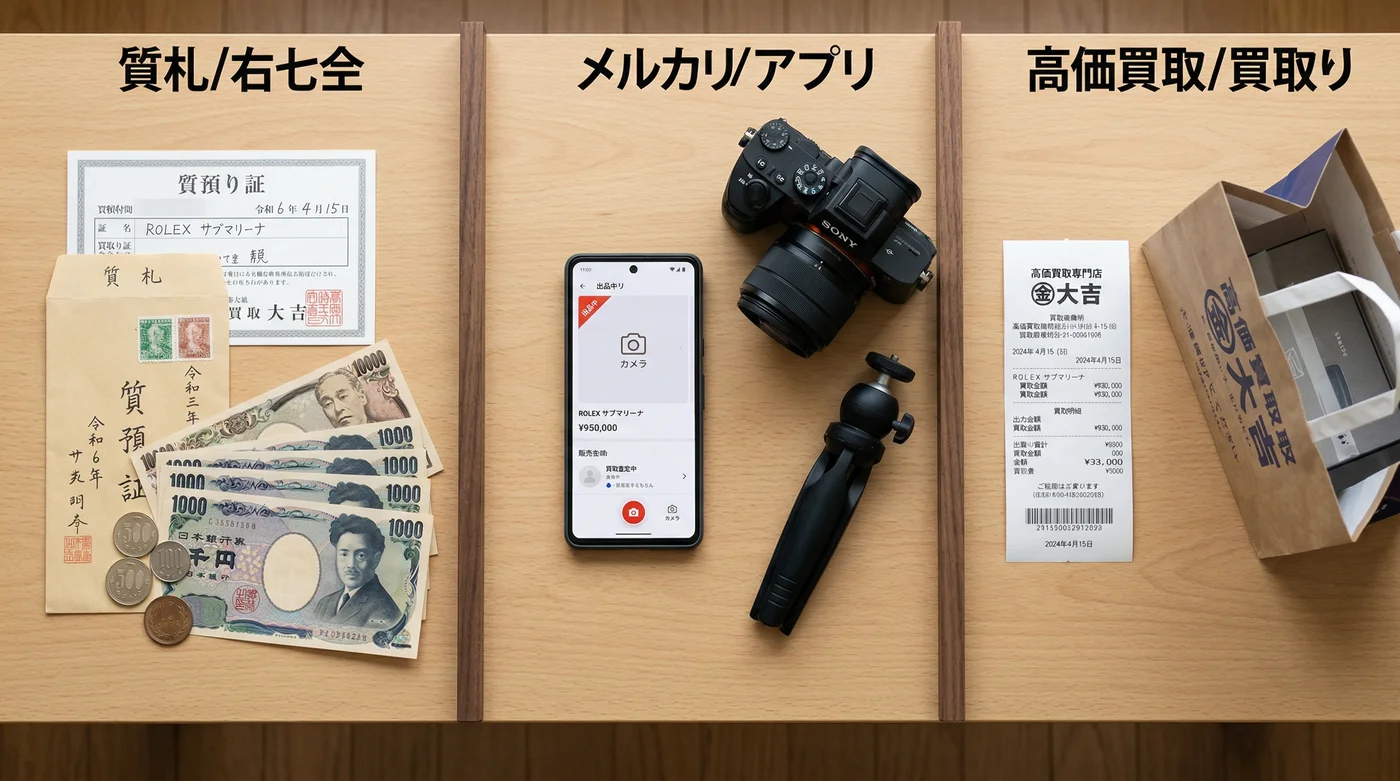 ブランドバッグを現金化する3つの方法の比較