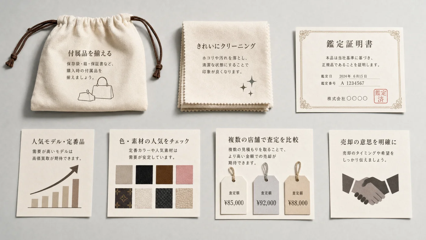 ブランドバッグ査定額アップの7つのコツ比較