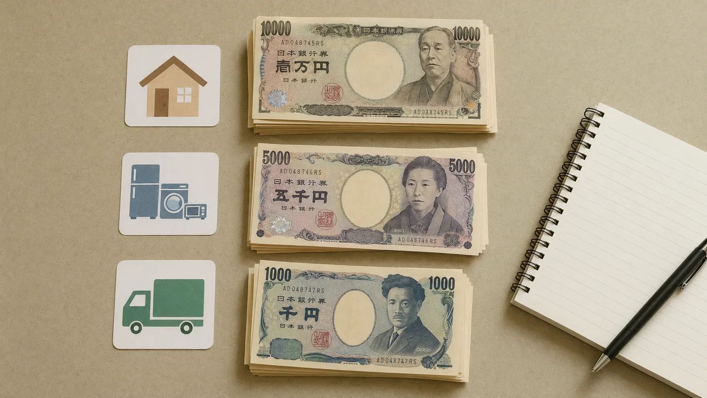 一人暮らし初期費用の内訳イメージ