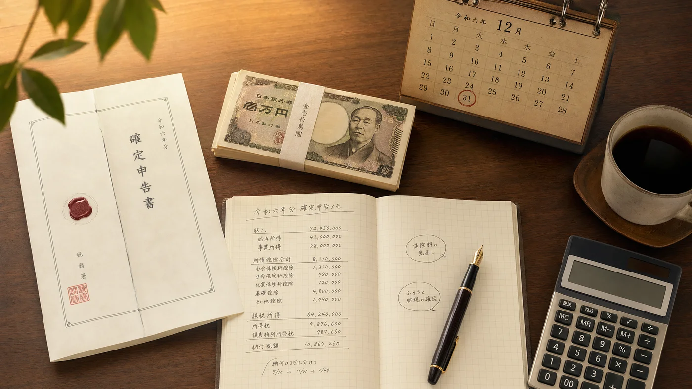 確定申告で追加納税が必要になる場面のイメージ