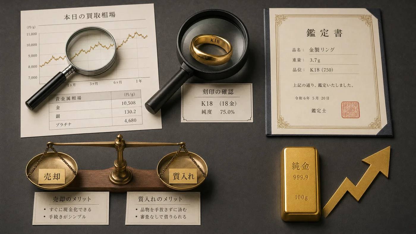 金・プラチナの質入れ前に確認すべき5つのポイント