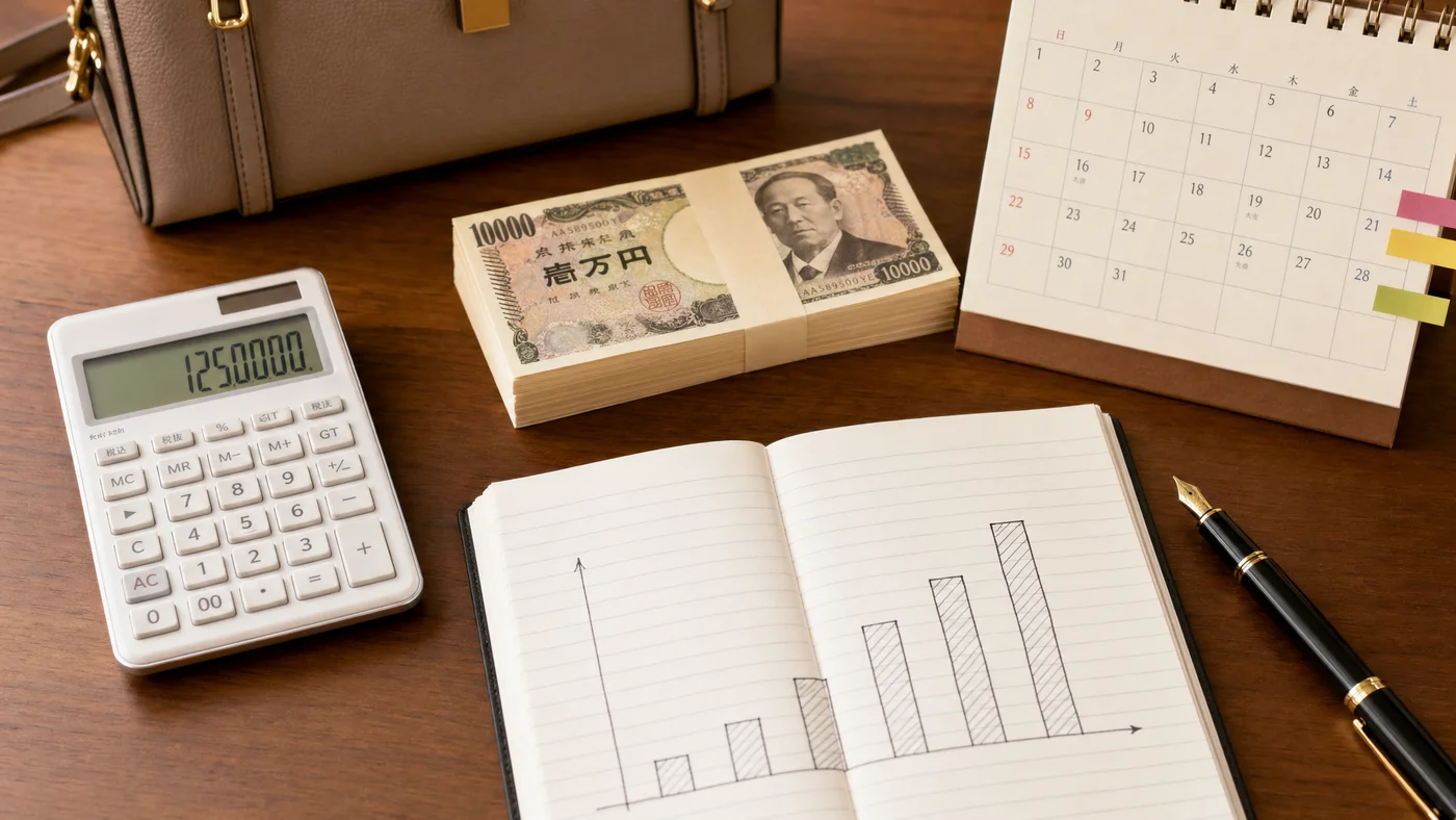 繰り返し質入れのコストを計算する机上のイメージ