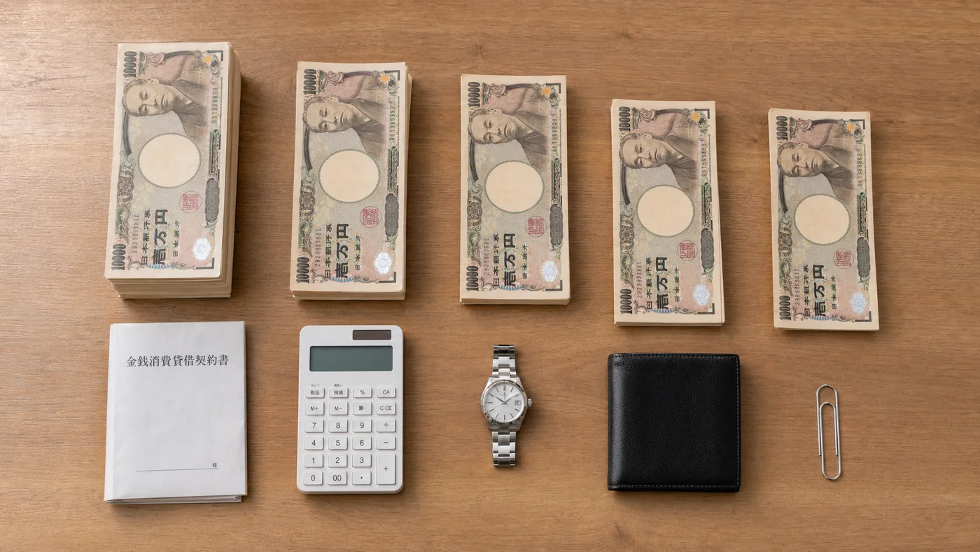 100万円調達手段の実額比較イメージ