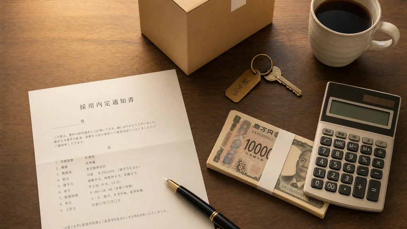 内定後の引越し準備イメージ