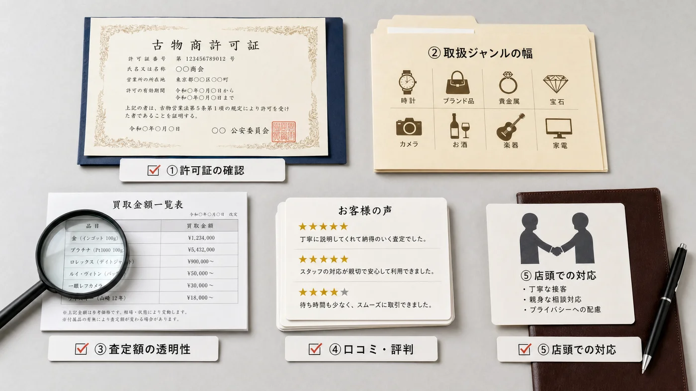 良い質屋を選ぶ5つのチェックポイント