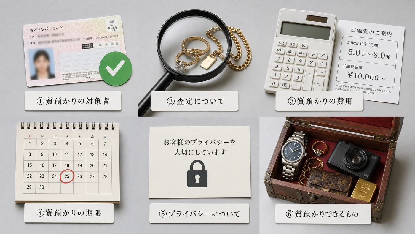 質屋FAQ30選のカテゴリ別構成図