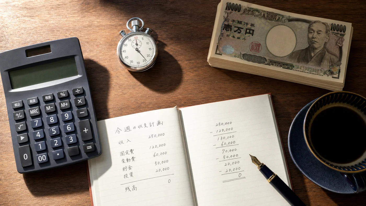 即日借入と即日返済を計画する机上のイメージ